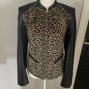 Le Chateau Faux Leather and Animal Print Jacket 🇨🇦